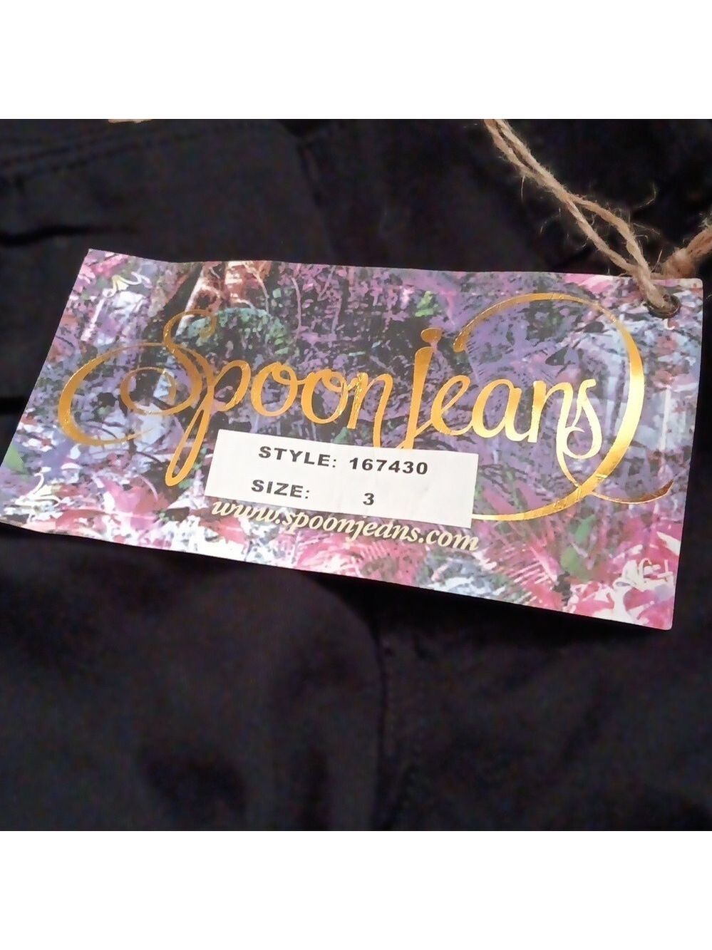 Spoon Jeans- Women Black Low Rise Wide Leg NWT Size 3 - Picture 10 of 12